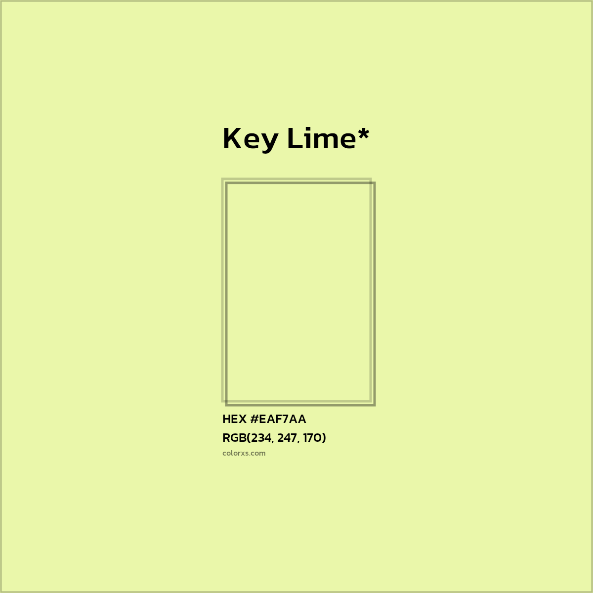 HEX #EAF7AA Color Name, Color Code, Palettes, Similar Paints, Images