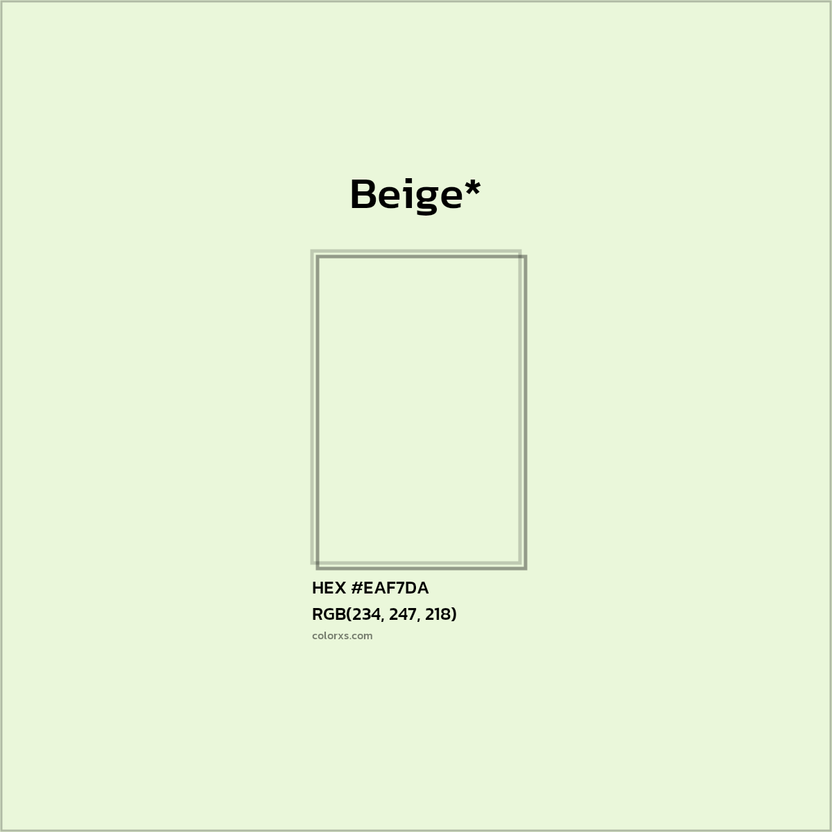 HEX #EAF7DA Color Name, Color Code, Palettes, Similar Paints, Images