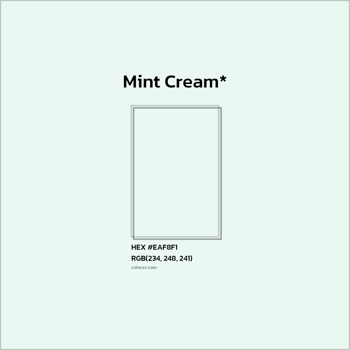 HEX #EAF8F1 Color Name, Color Code, Palettes, Similar Paints, Images