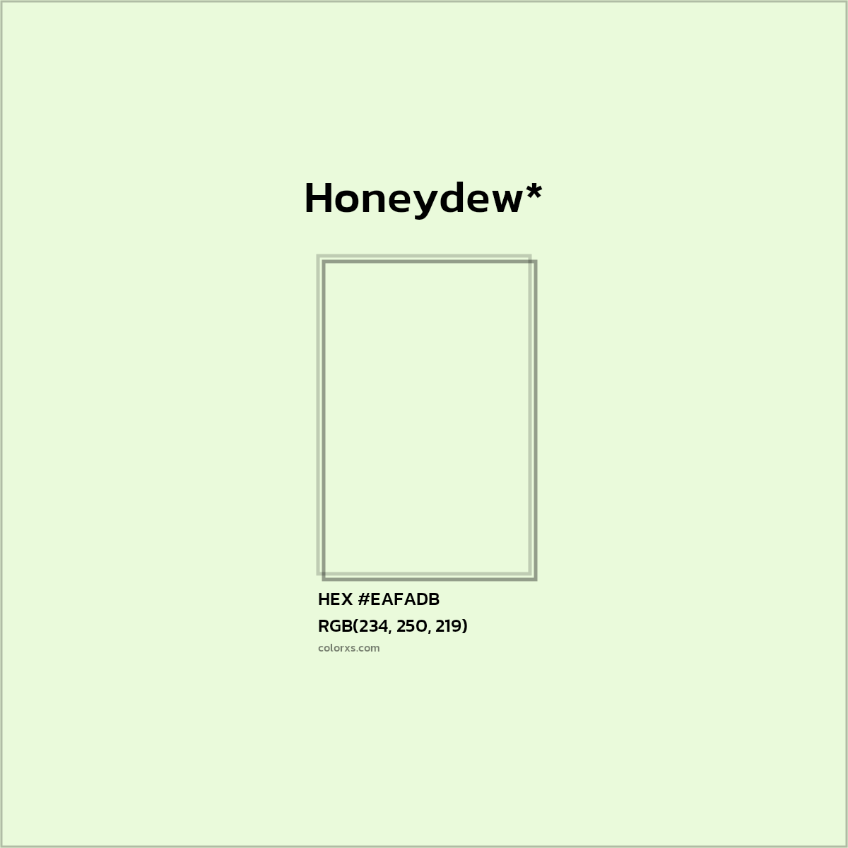 HEX #EAFADB Color Name, Color Code, Palettes, Similar Paints, Images