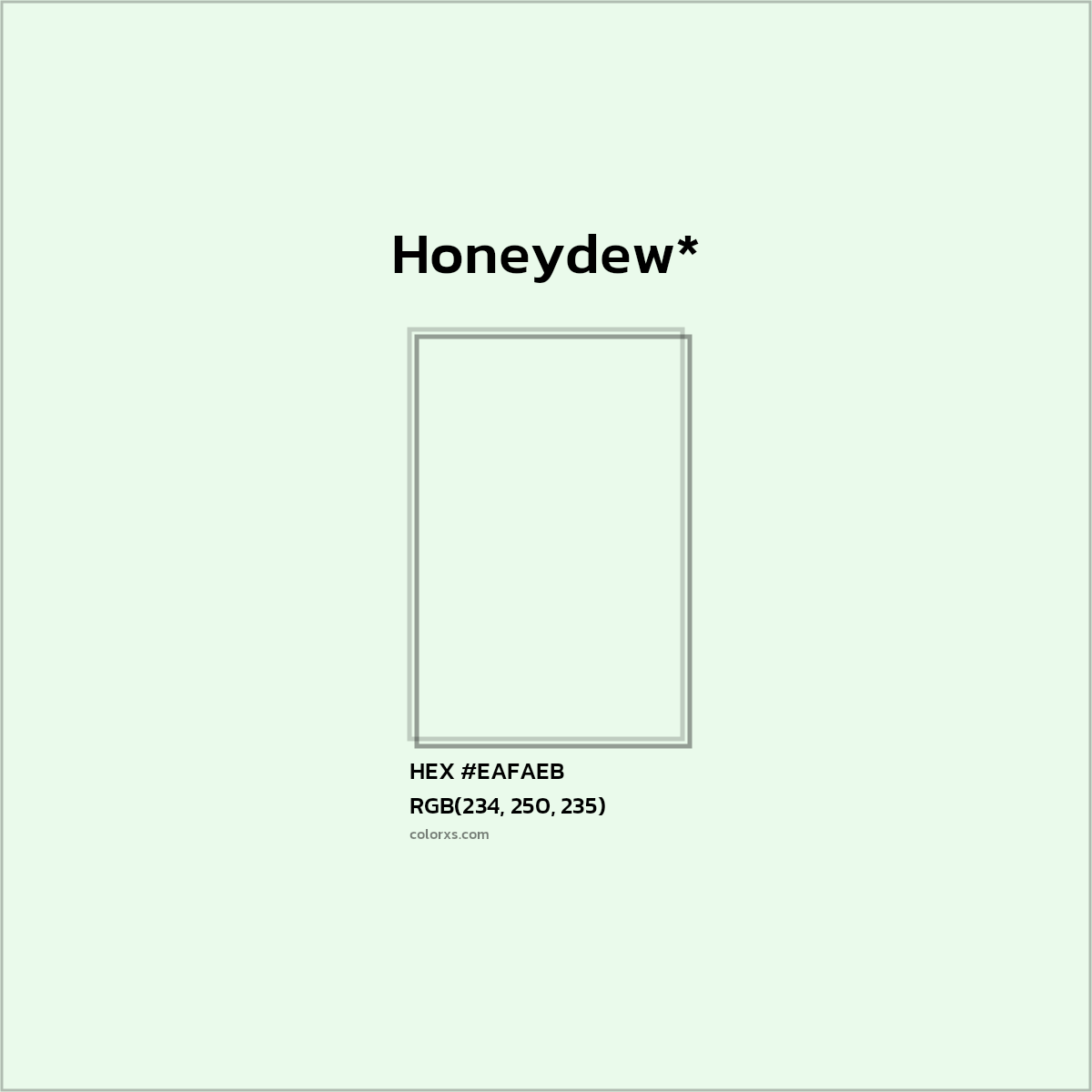 HEX #EAFAEB Color Name, Color Code, Palettes, Similar Paints, Images