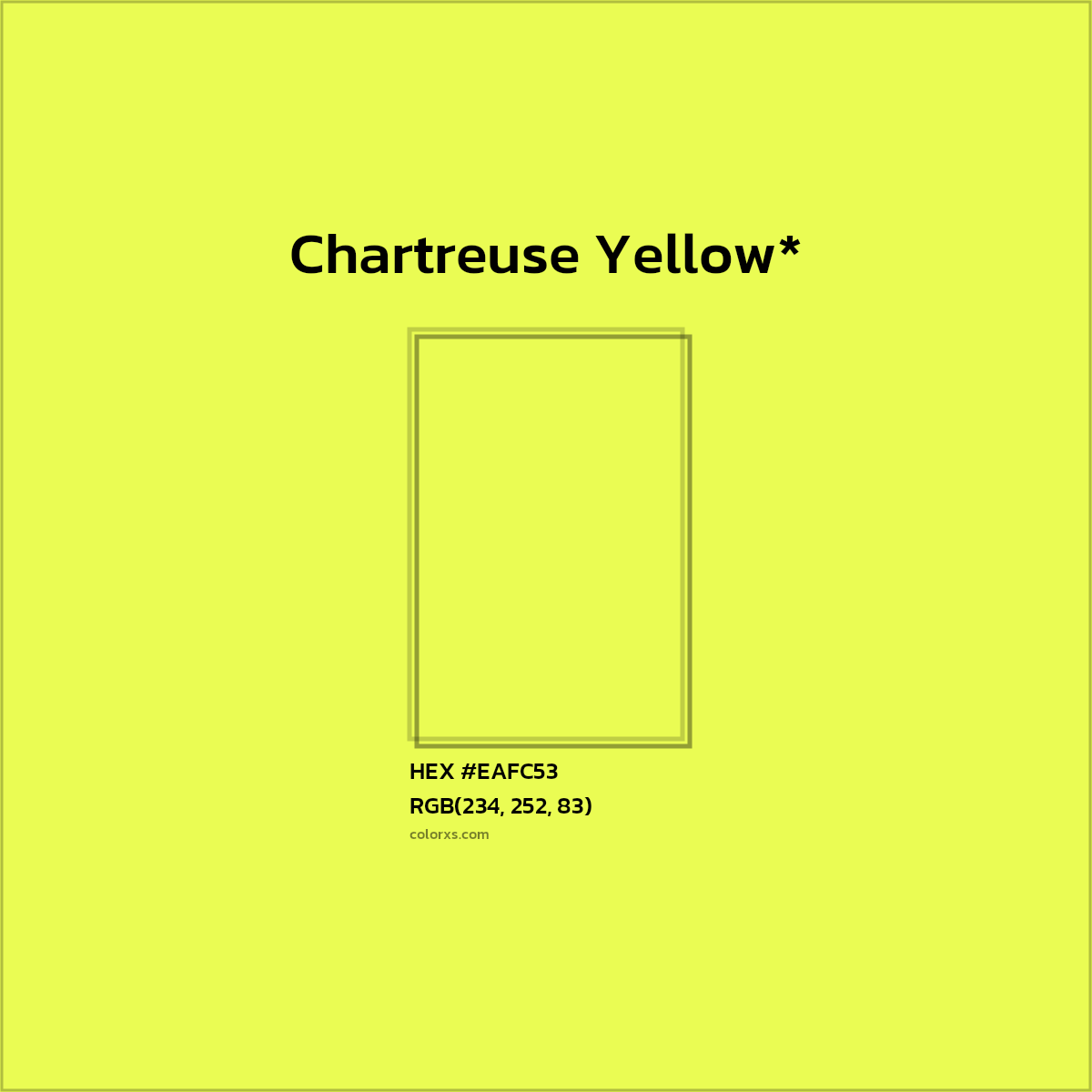 HEX #EAFC53 Color Name, Color Code, Palettes, Similar Paints, Images