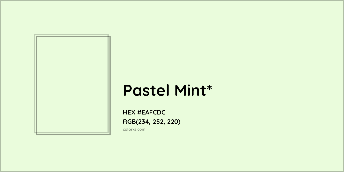 HEX #EAFCDC Color Name, Color Code, Palettes, Similar Paints, Images