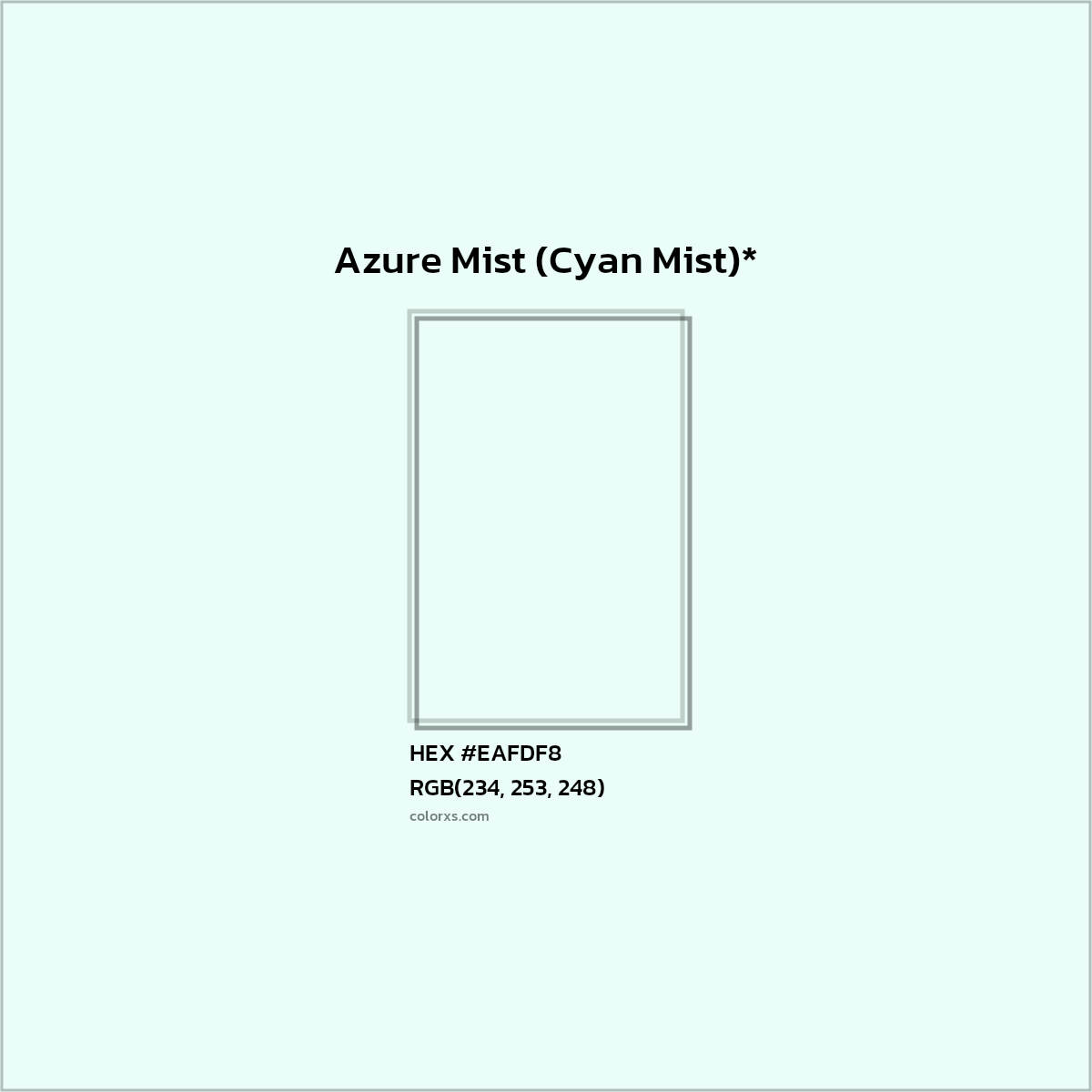 HEX #EAFDF8 Color Name, Color Code, Palettes, Similar Paints, Images