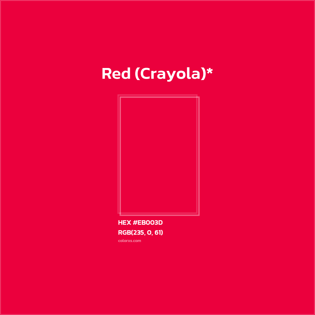HEX #EB003D Color Name, Color Code, Palettes, Similar Paints, Images