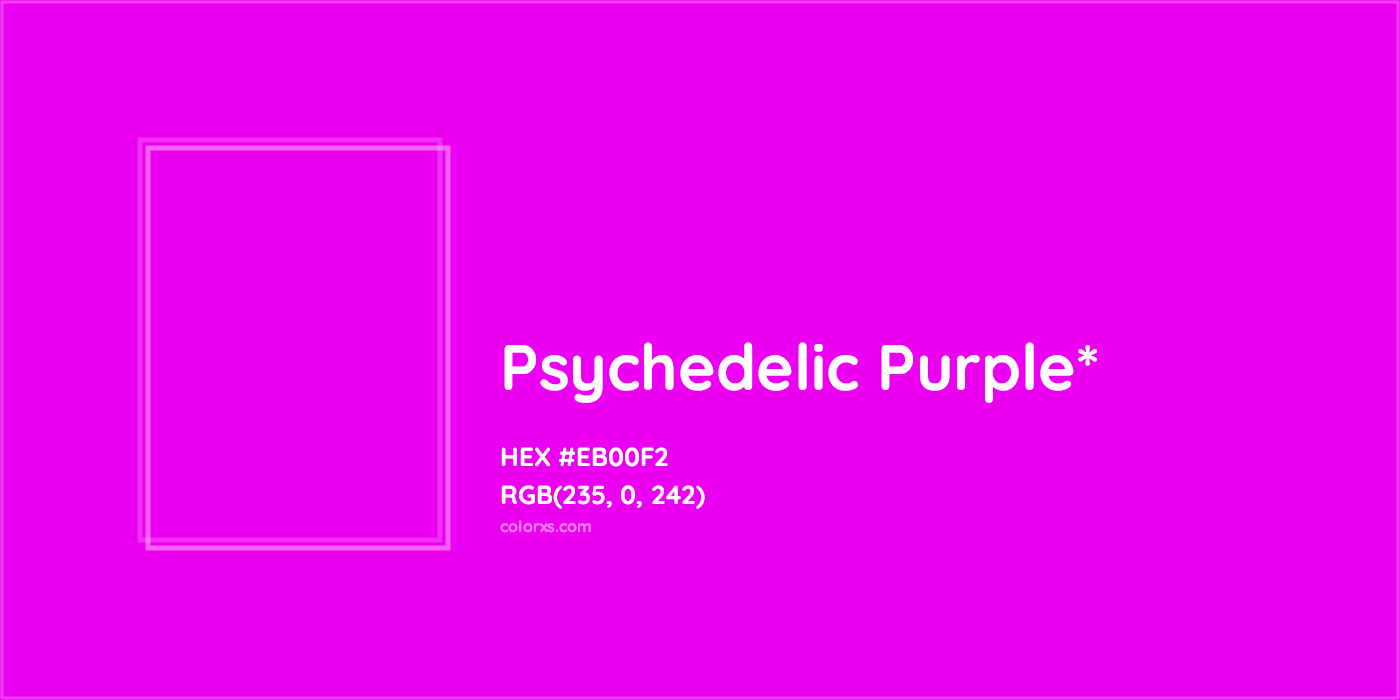 HEX #EB00F2 Color Name, Color Code, Palettes, Similar Paints, Images