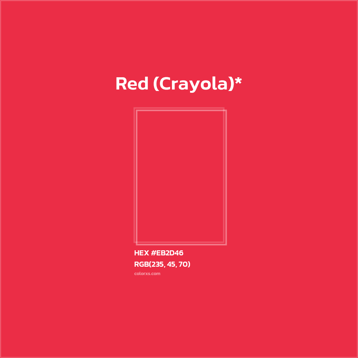 HEX #EB2D46 Color Name, Color Code, Palettes, Similar Paints, Images