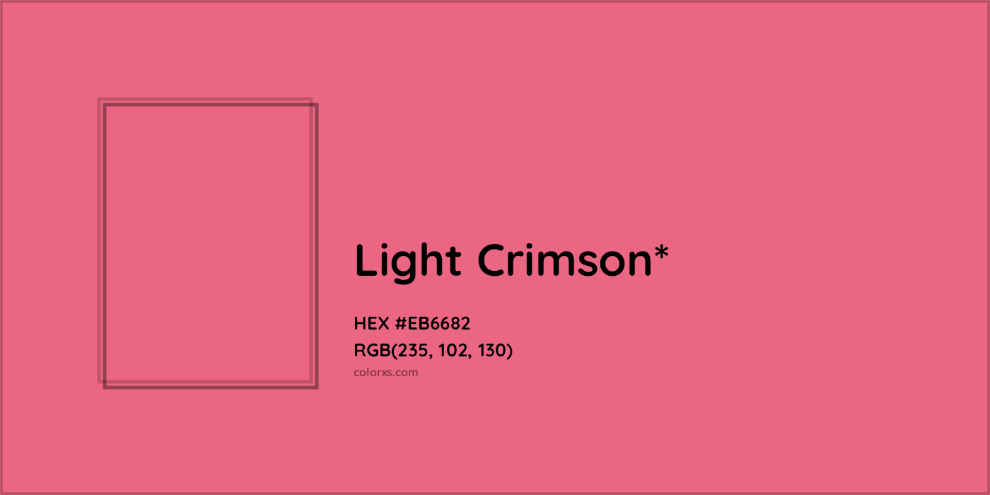 HEX #EB6682 Color Name, Color Code, Palettes, Similar Paints, Images