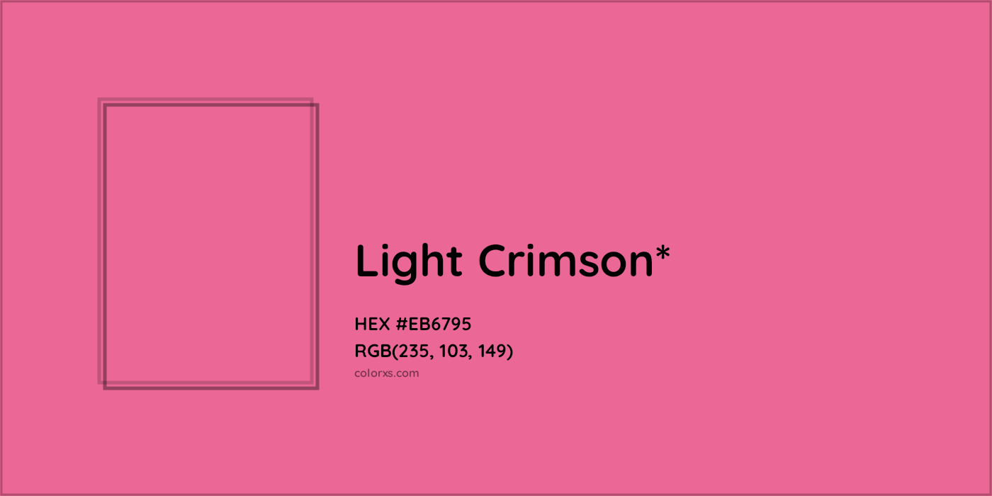 HEX #EB6795 Color Name, Color Code, Palettes, Similar Paints, Images