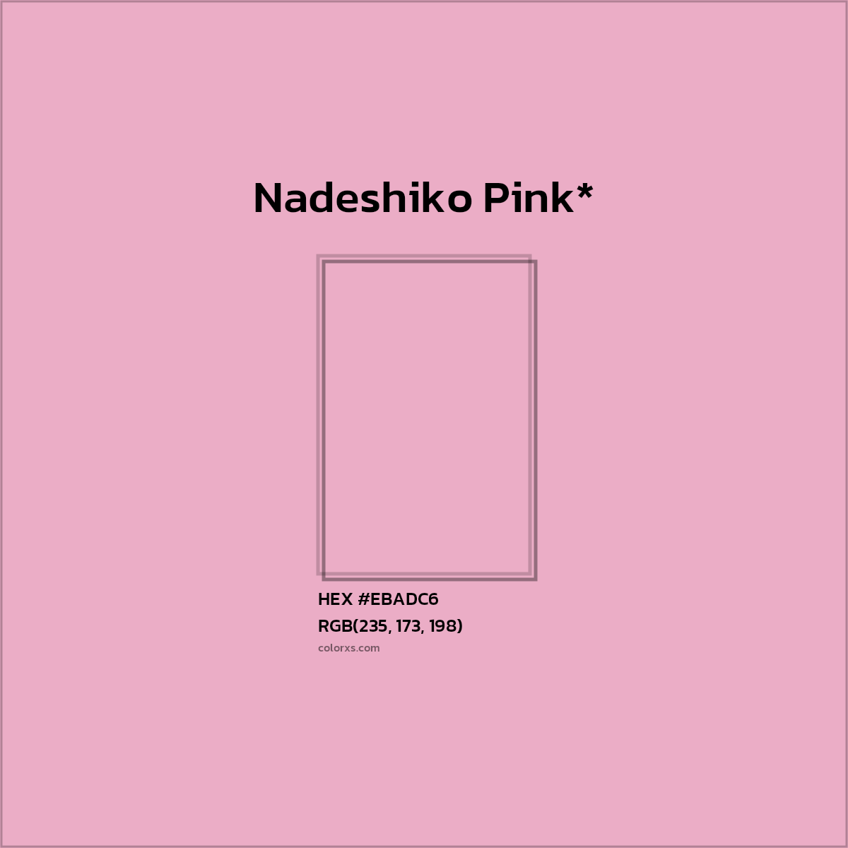 HEX #EBADC6 Color Name, Color Code, Palettes, Similar Paints, Images