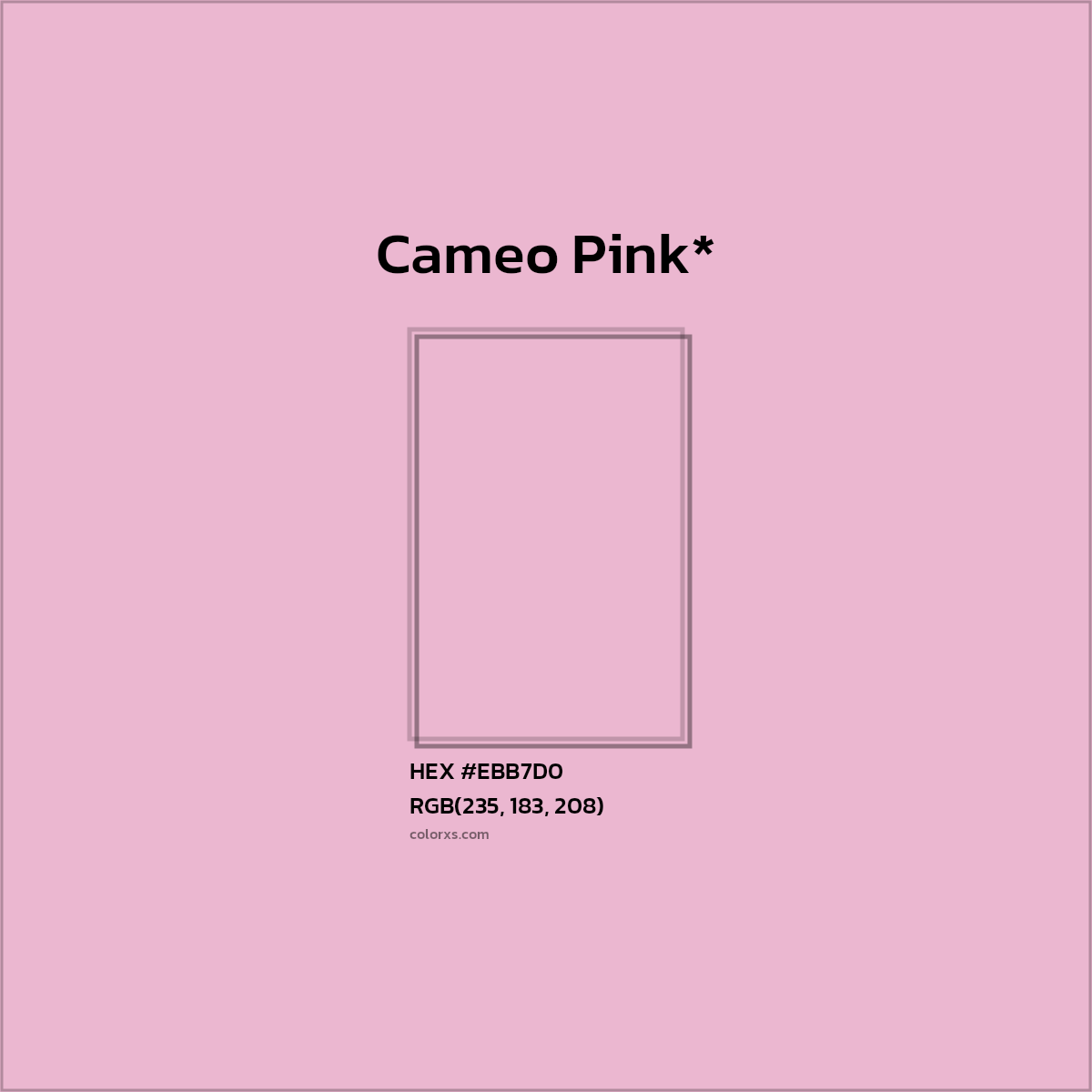 HEX #EBB7D0 Color Name, Color Code, Palettes, Similar Paints, Images