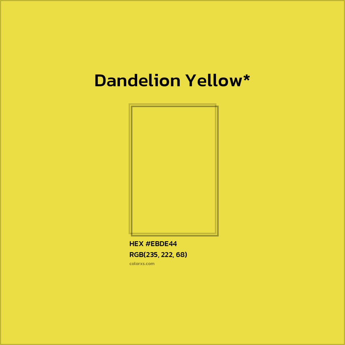 HEX #EBDE44 Color Name, Color Code, Palettes, Similar Paints, Images