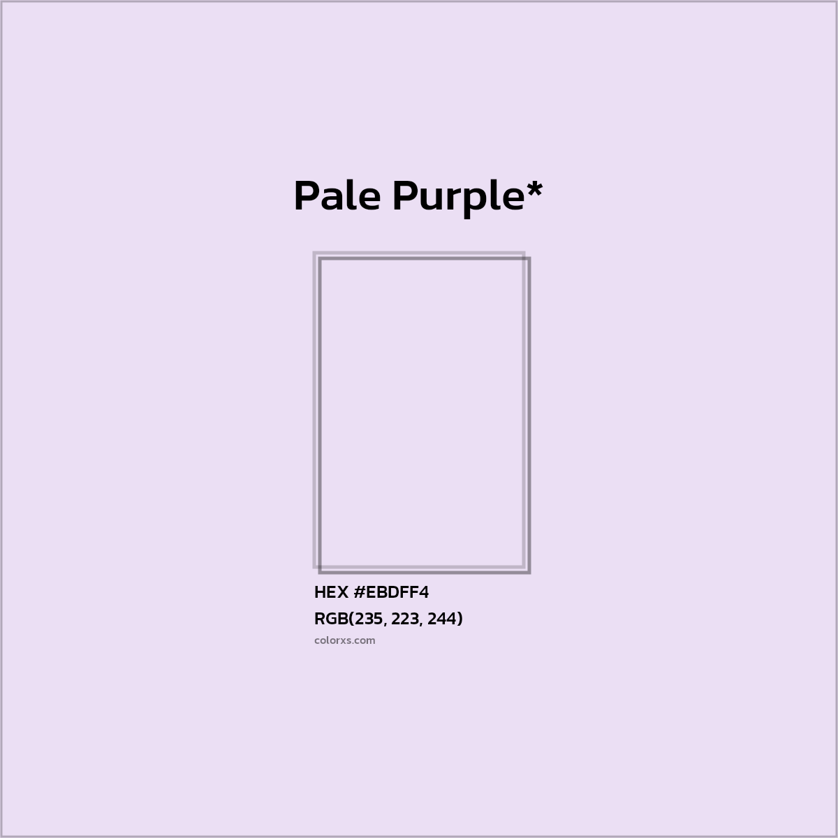 HEX #EBDFF4 Color Name, Color Code, Palettes, Similar Paints, Images