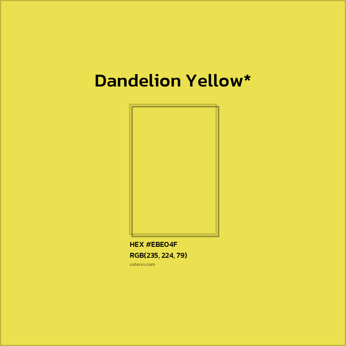 HEX #EBE04F Color Name, Color Code, Palettes, Similar Paints, Images