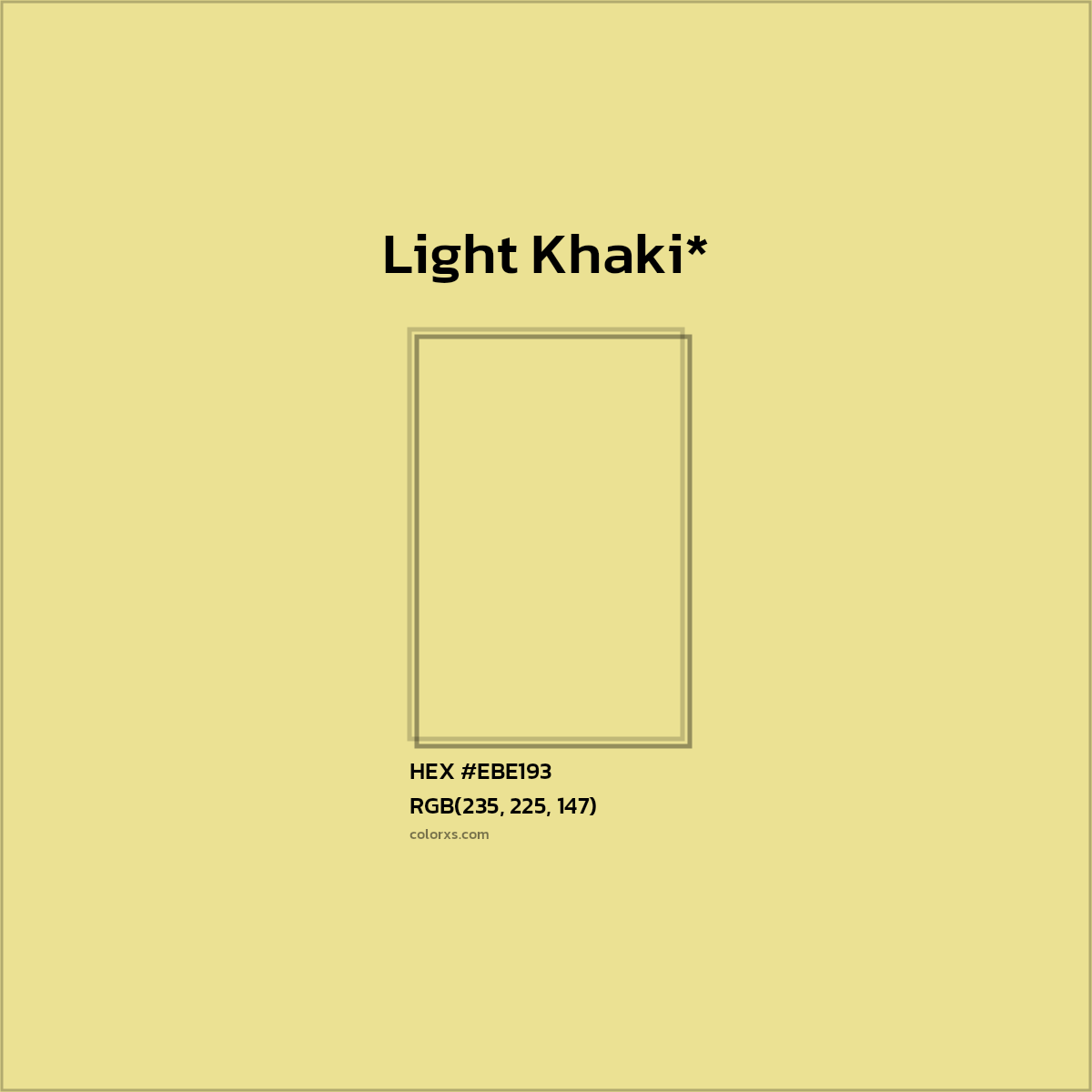 HEX #EBE193 Color Name, Color Code, Palettes, Similar Paints, Images