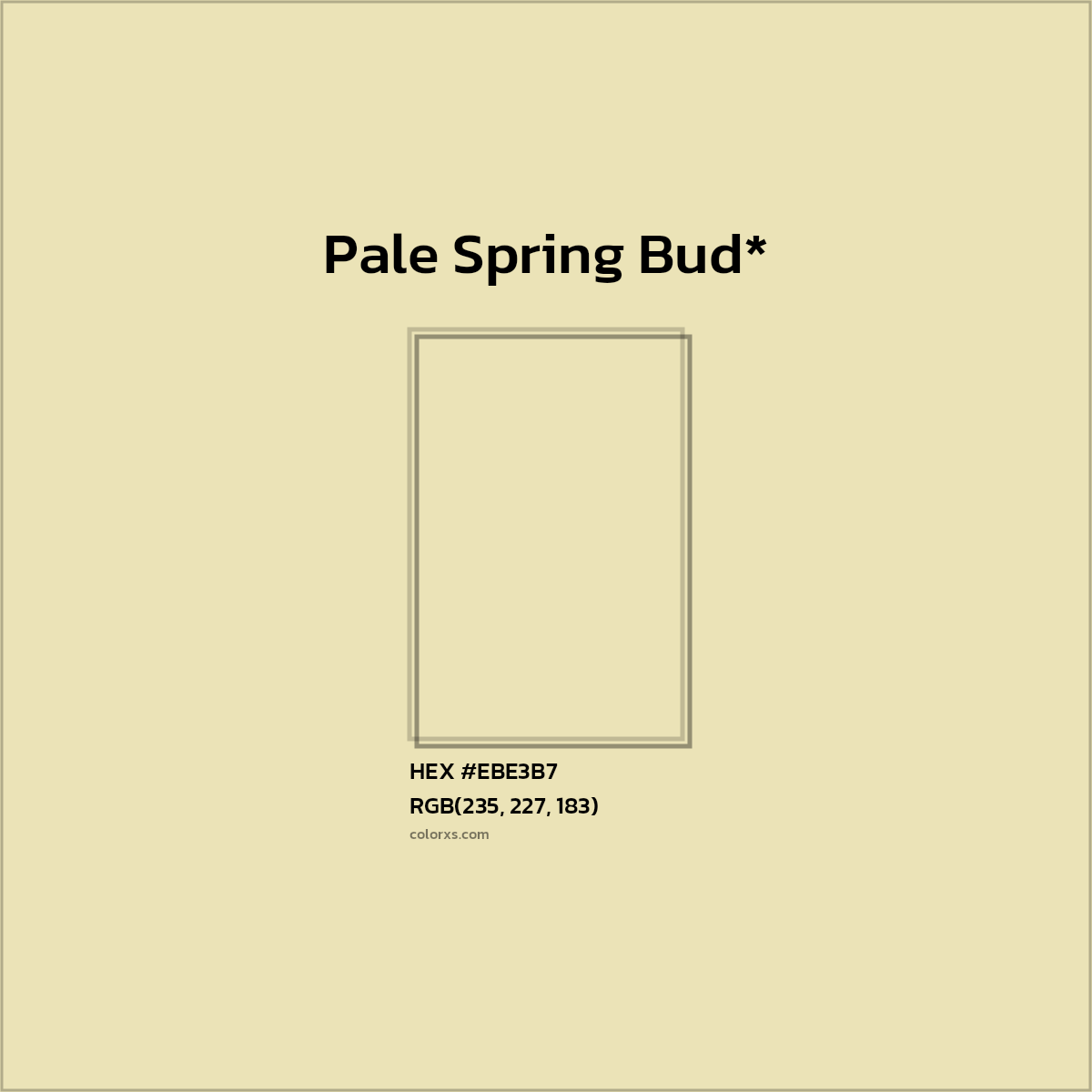 HEX #EBE3B7 Color Name, Color Code, Palettes, Similar Paints, Images