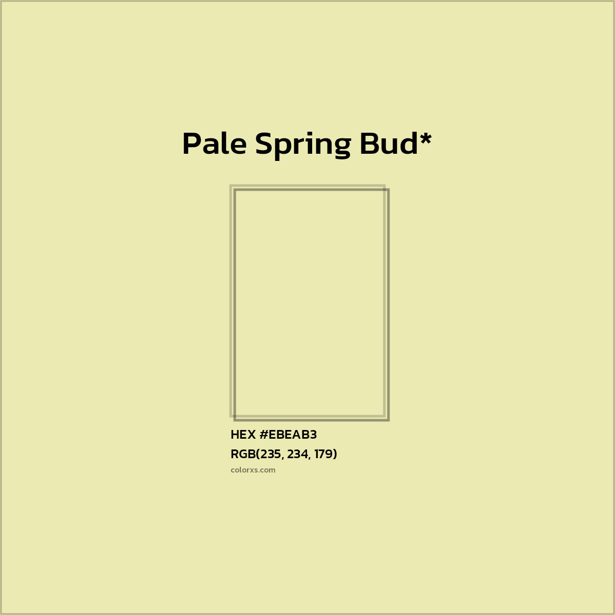 HEX #EBEAB3 Color Name, Color Code, Palettes, Similar Paints, Images