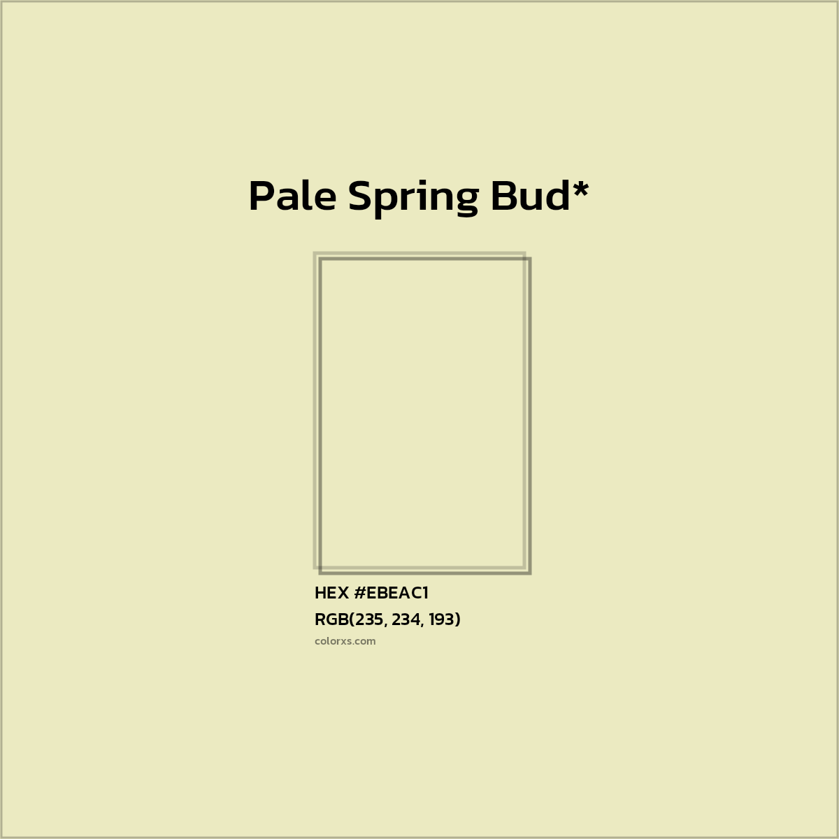 HEX #EBEAC1 Color Name, Color Code, Palettes, Similar Paints, Images
