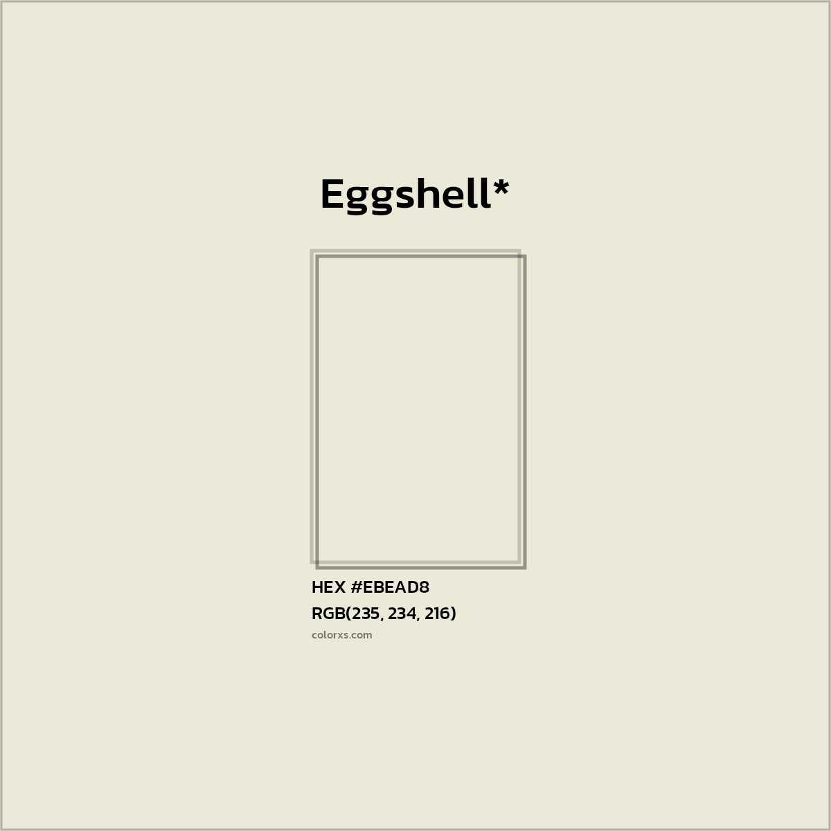 HEX #EBEAD8 Color Name, Color Code, Palettes, Similar Paints, Images