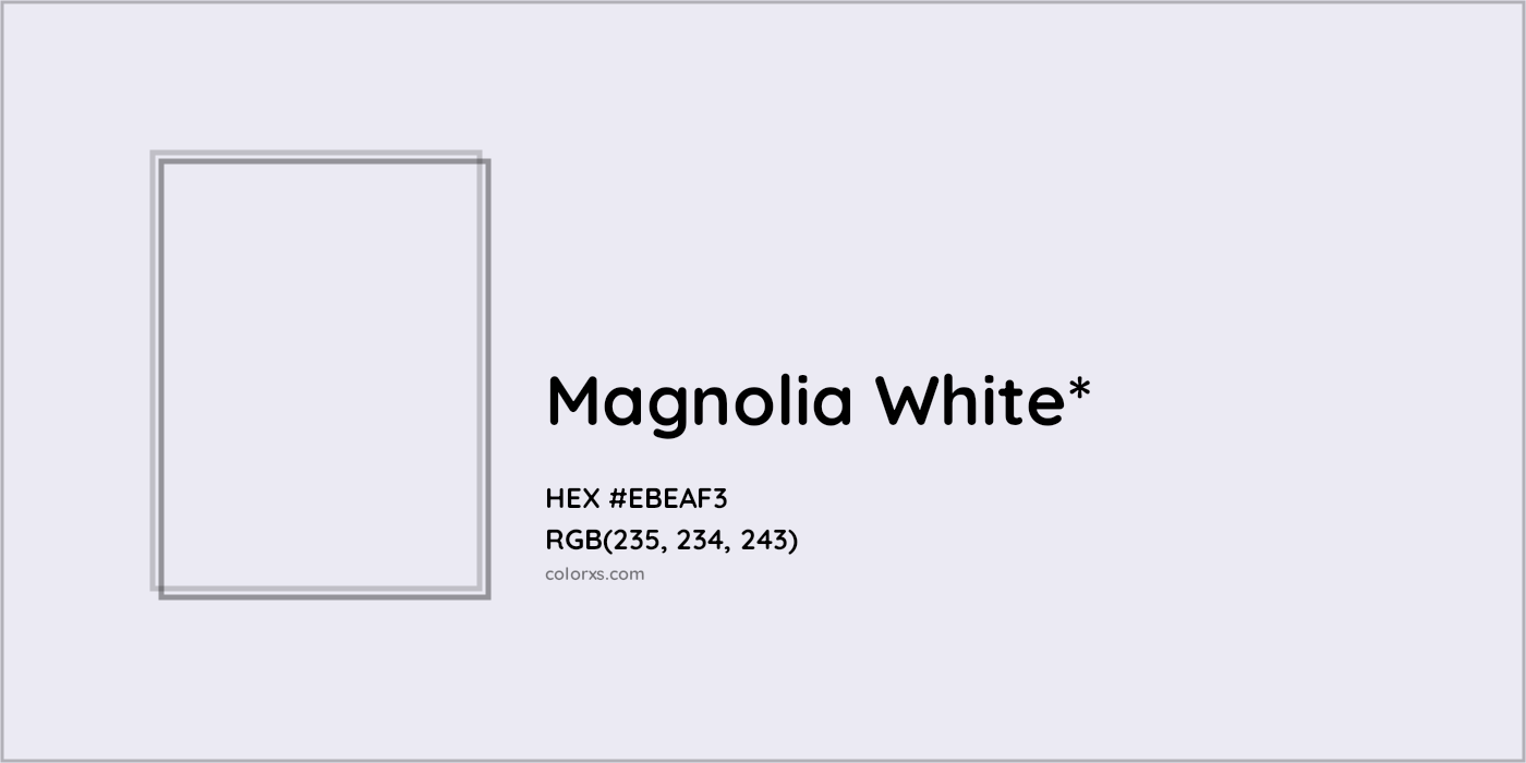 HEX #EBEAF3 Color Name, Color Code, Palettes, Similar Paints, Images