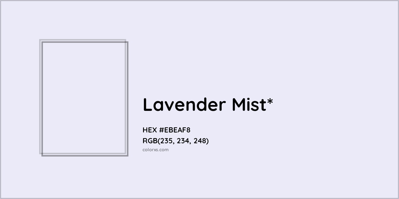 HEX #EBEAF8 Color Name, Color Code, Palettes, Similar Paints, Images