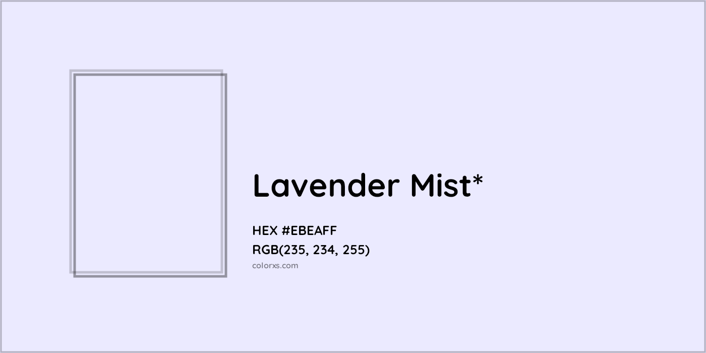 HEX #EBEAFF Color Name, Color Code, Palettes, Similar Paints, Images
