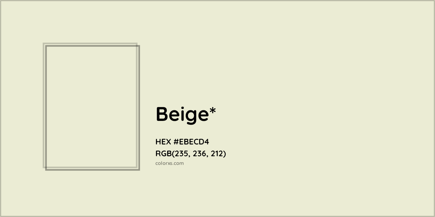 HEX #EBECD4 Color Name, Color Code, Palettes, Similar Paints, Images