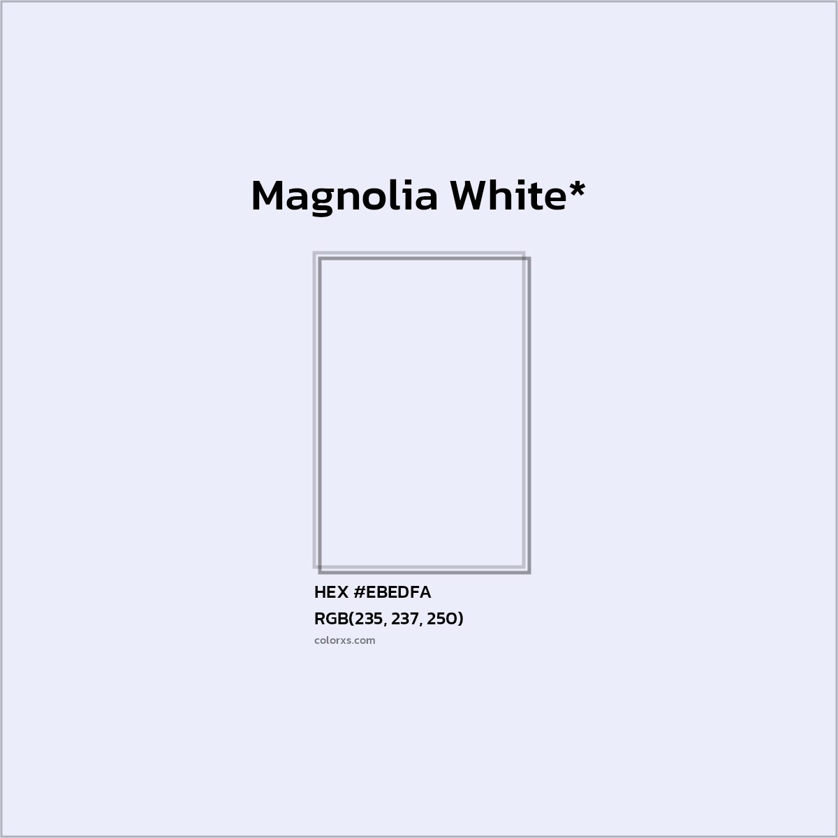 HEX #EBEDFA Color Name, Color Code, Palettes, Similar Paints, Images