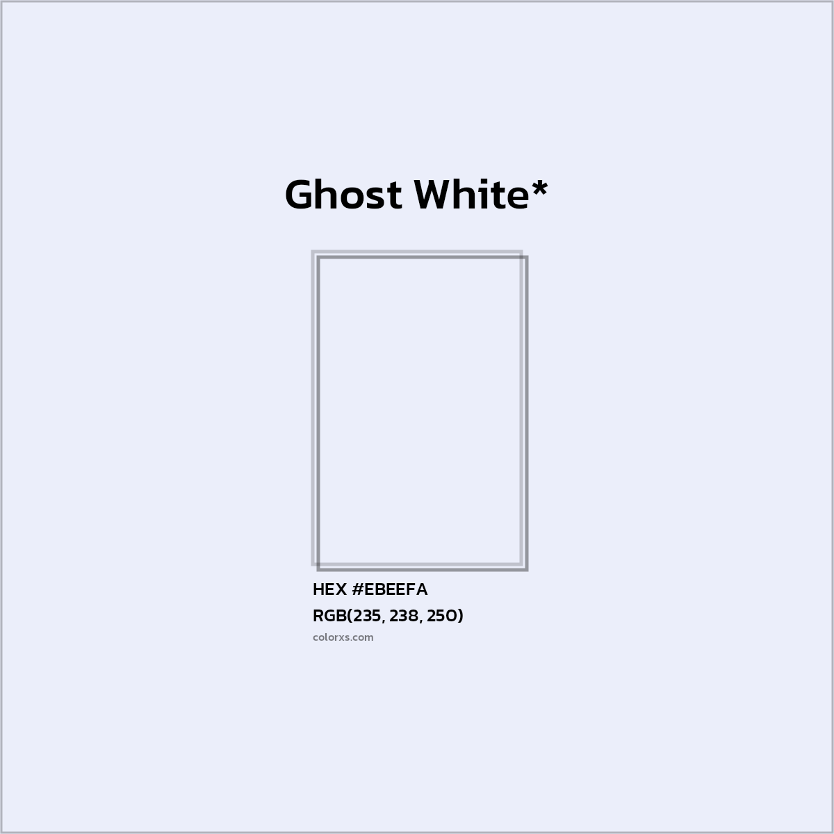 HEX #EBEEFA Color Name, Color Code, Palettes, Similar Paints, Images
