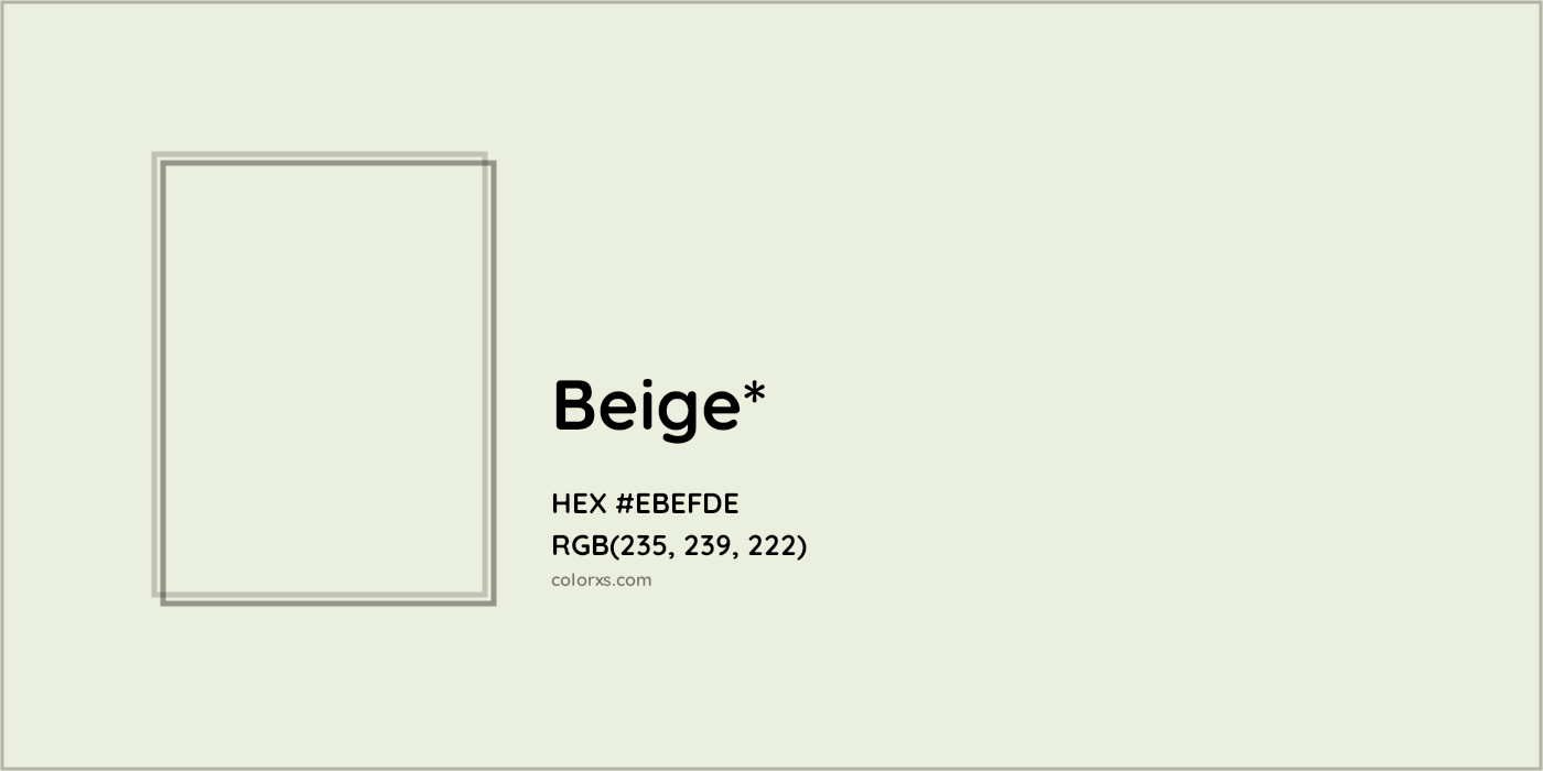 HEX #EBEFDE Color Name, Color Code, Palettes, Similar Paints, Images