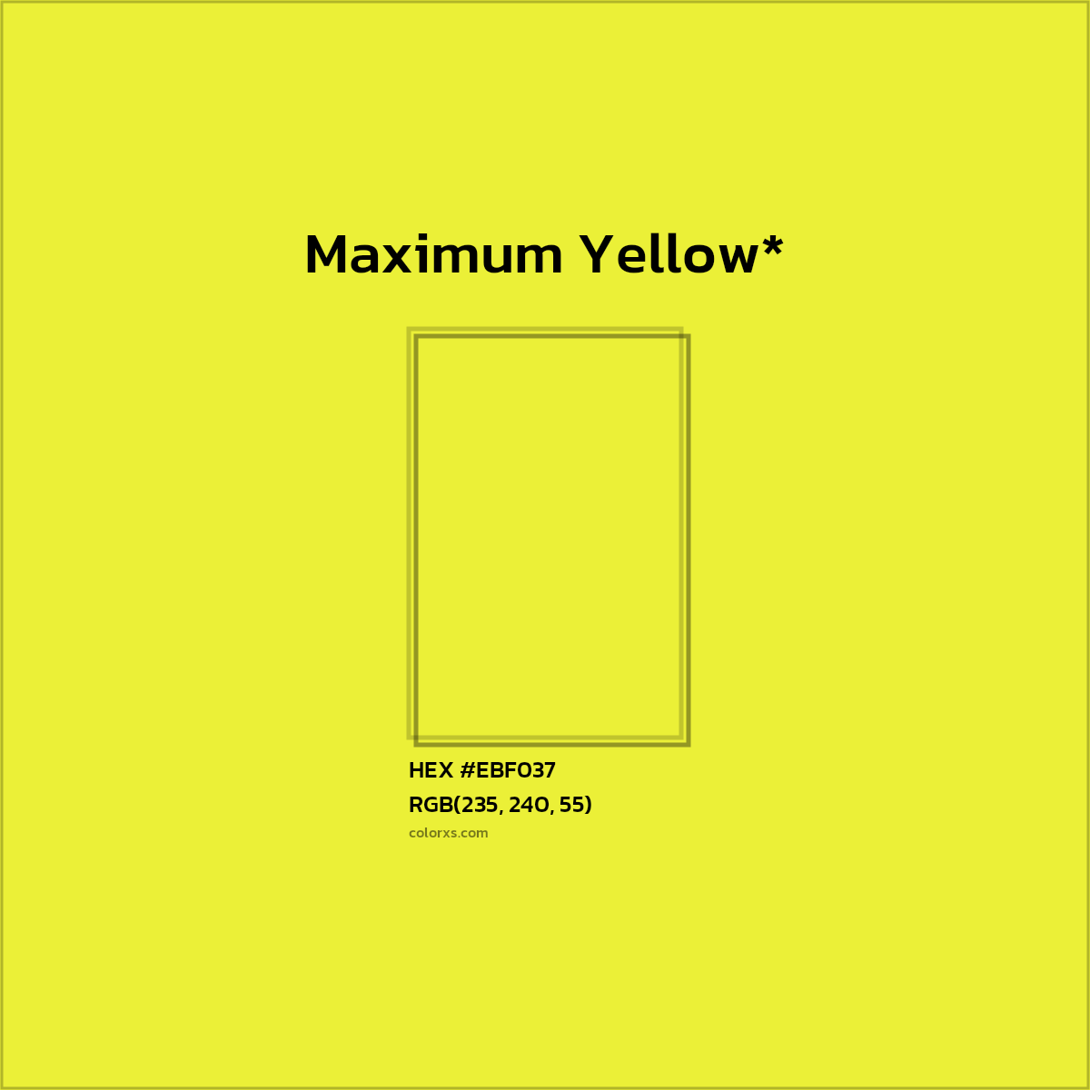 HEX #EBF037 Color Name, Color Code, Palettes, Similar Paints, Images
