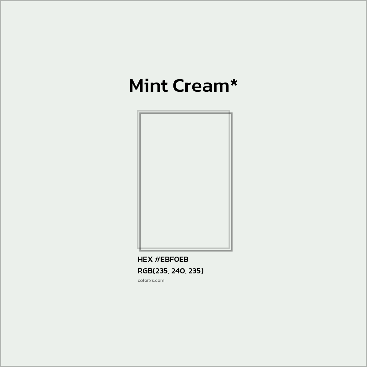 HEX #EBF0EB Color Name, Color Code, Palettes, Similar Paints, Images