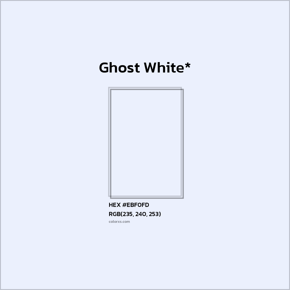 HEX #EBF0FD Color Name, Color Code, Palettes, Similar Paints, Images