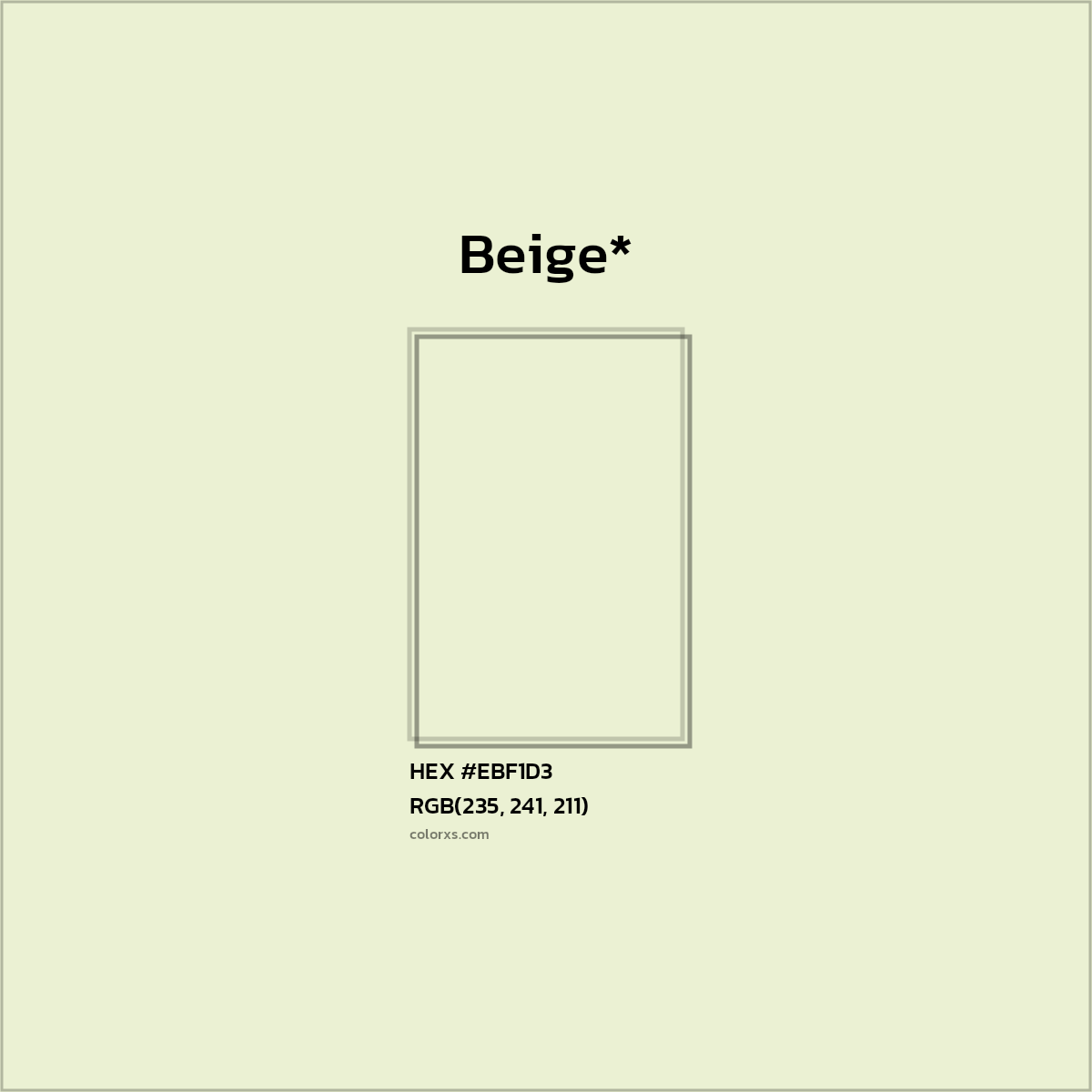 HEX #EBF1D3 Color Name, Color Code, Palettes, Similar Paints, Images