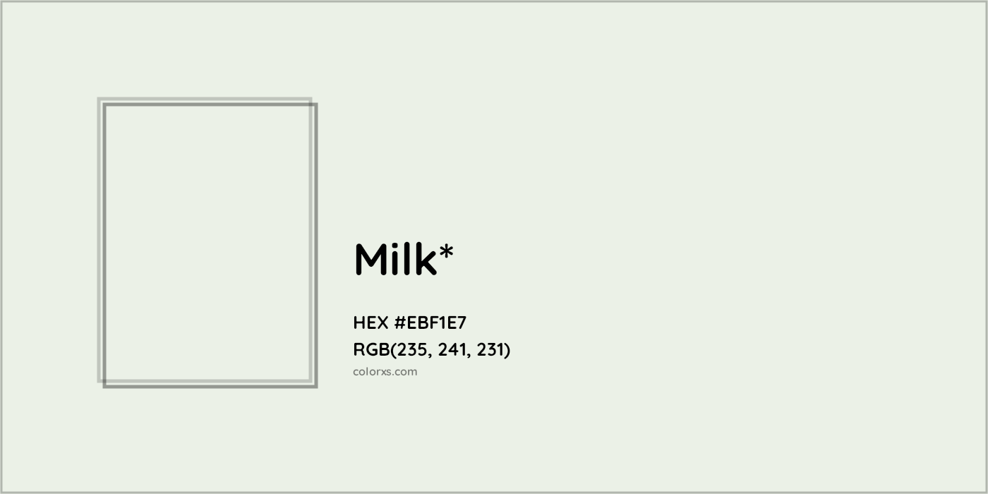 HEX #EBF1E7 Color Name, Color Code, Palettes, Similar Paints, Images