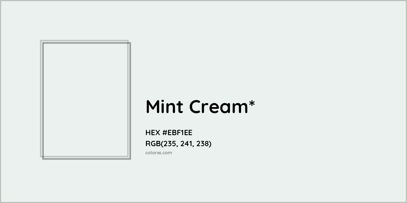 HEX #EBF1EE Color Name, Color Code, Palettes, Similar Paints, Images