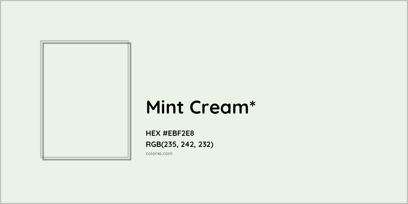 HEX #EBF2E8 Color Name, Color Code, Palettes, Similar Paints, Images