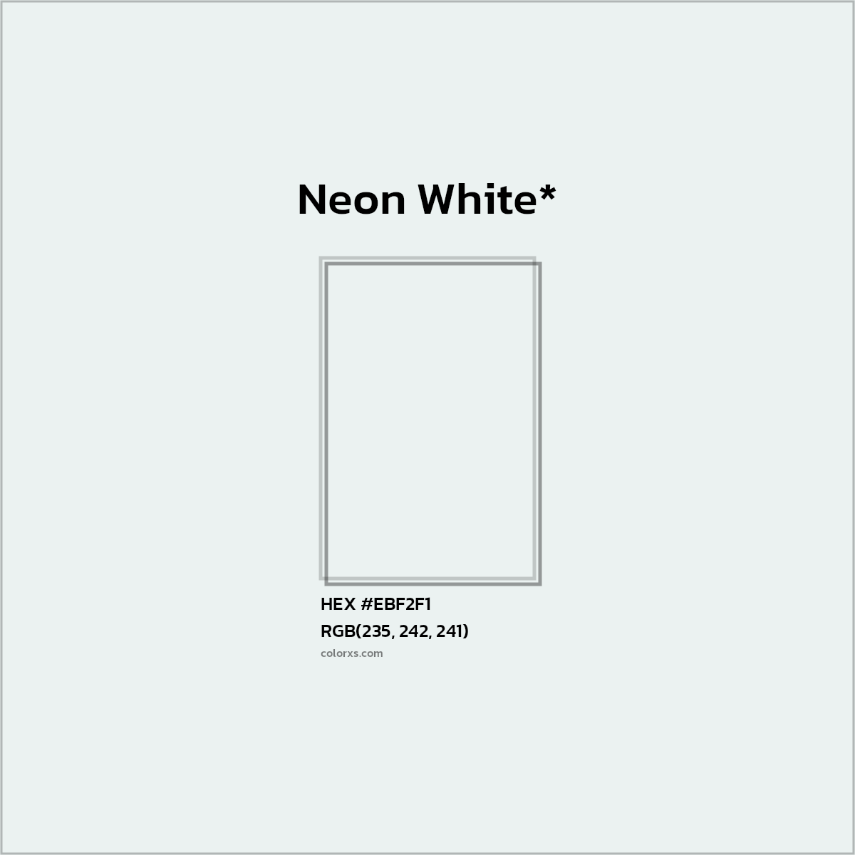 HEX #EBF2F1 Color Name, Color Code, Palettes, Similar Paints, Images