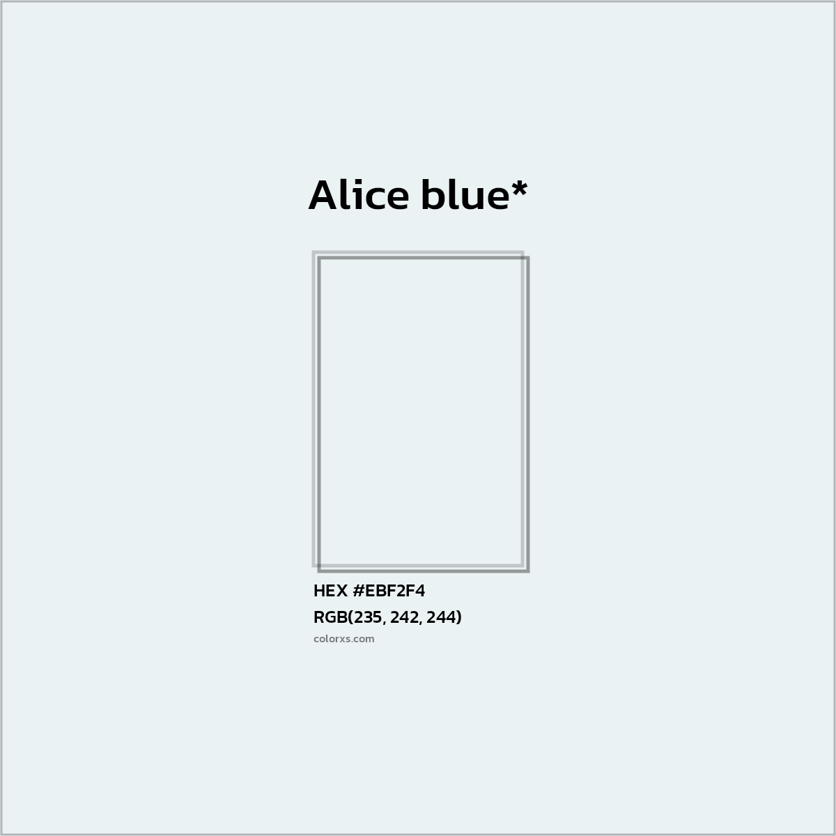 HEX #EBF2F4 Color Name, Color Code, Palettes, Similar Paints, Images