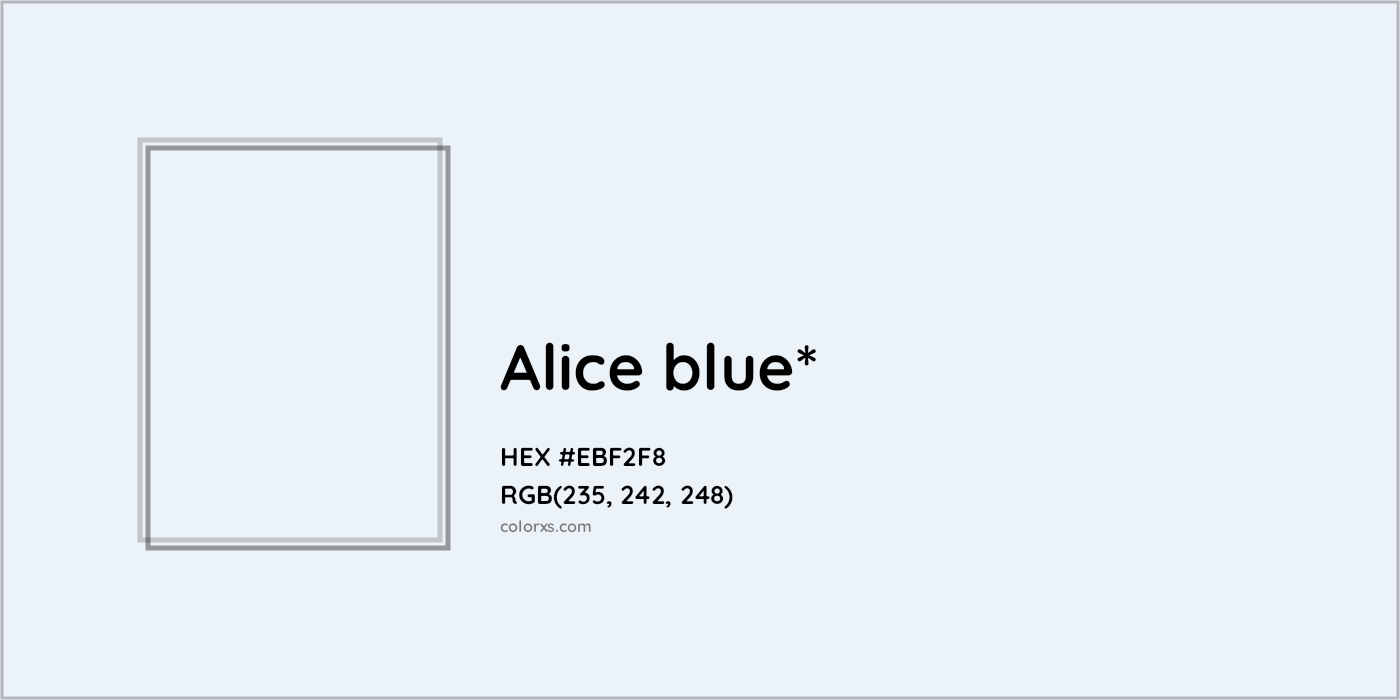HEX #EBF2F8 Color Name, Color Code, Palettes, Similar Paints, Images