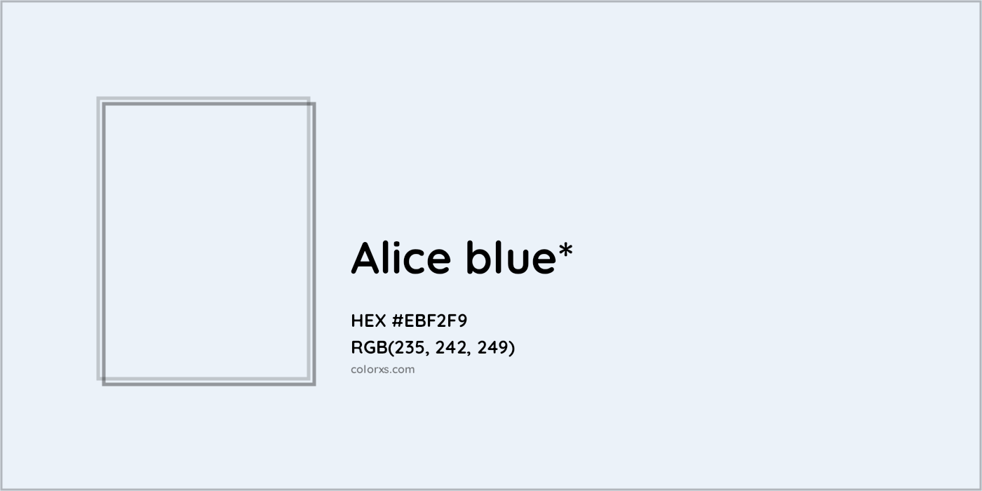 HEX #EBF2F9 Color Name, Color Code, Palettes, Similar Paints, Images