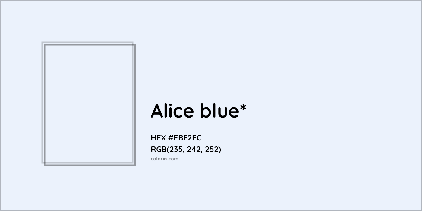 HEX #EBF2FC Color Name, Color Code, Palettes, Similar Paints, Images