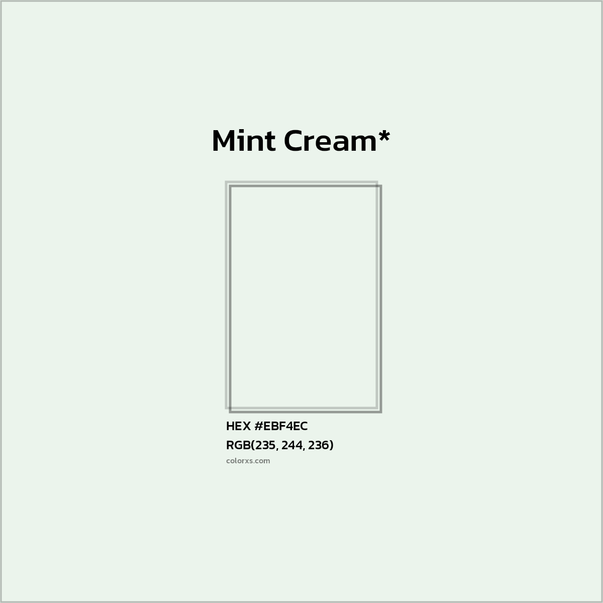 HEX #EBF4EC Color Name, Color Code, Palettes, Similar Paints, Images