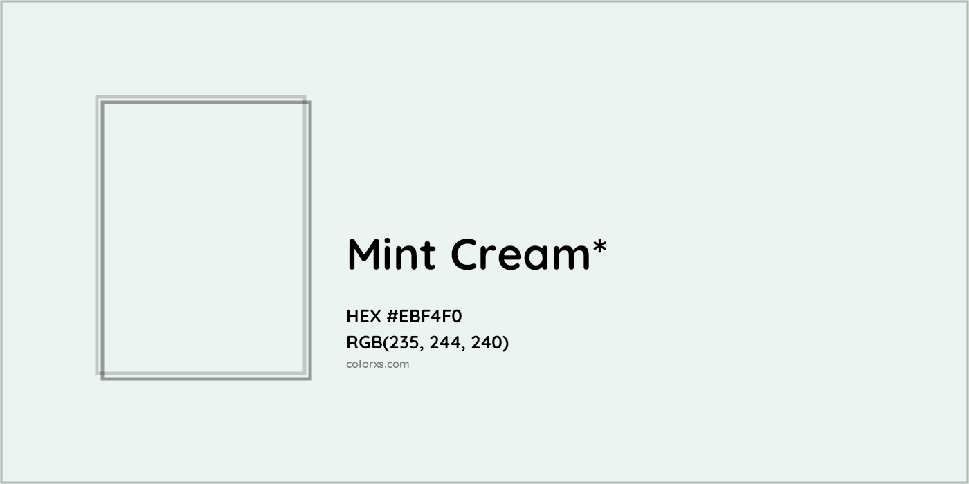 HEX #EBF4F0 Color Name, Color Code, Palettes, Similar Paints, Images
