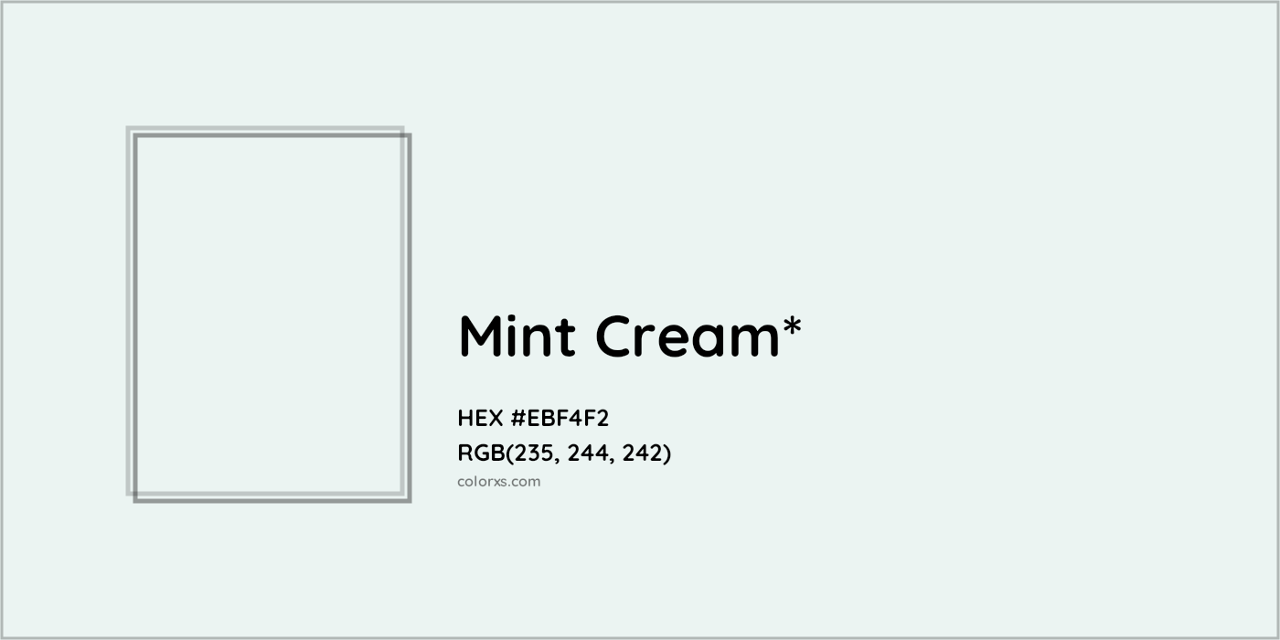 HEX #EBF4F2 Color Name, Color Code, Palettes, Similar Paints, Images