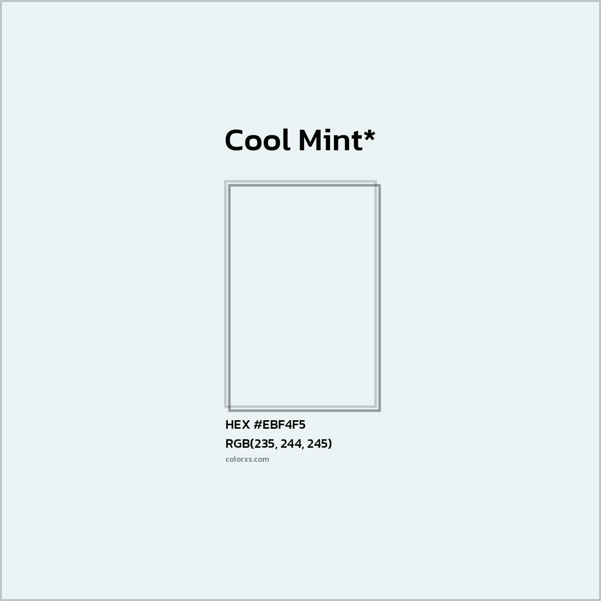 HEX #EBF4F5 Color Name, Color Code, Palettes, Similar Paints, Images