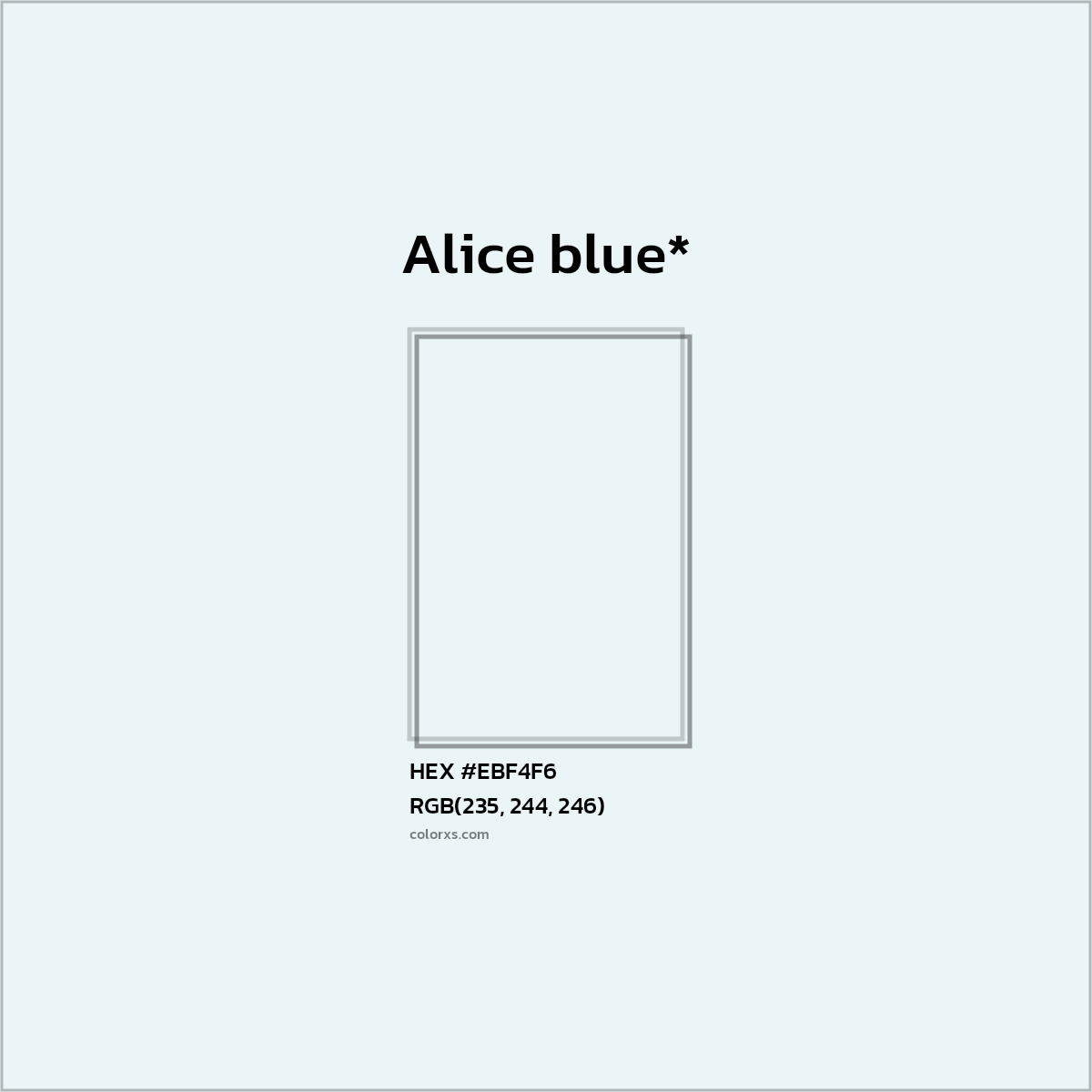 HEX #EBF4F6 Color Name, Color Code, Palettes, Similar Paints, Images