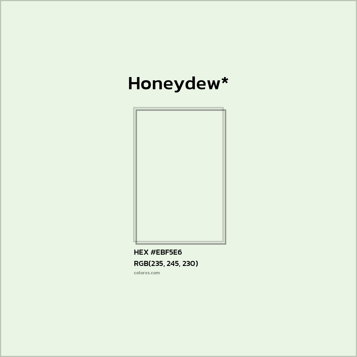 HEX #EBF5E6 Color Name, Color Code, Palettes, Similar Paints, Images