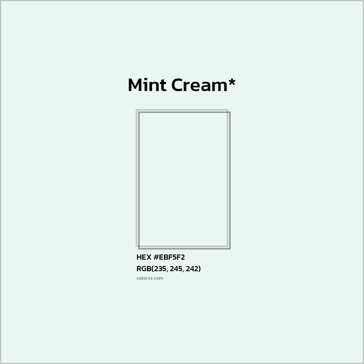 HEX #EBF5F2 Color Name, Color Code, Palettes, Similar Paints, Images