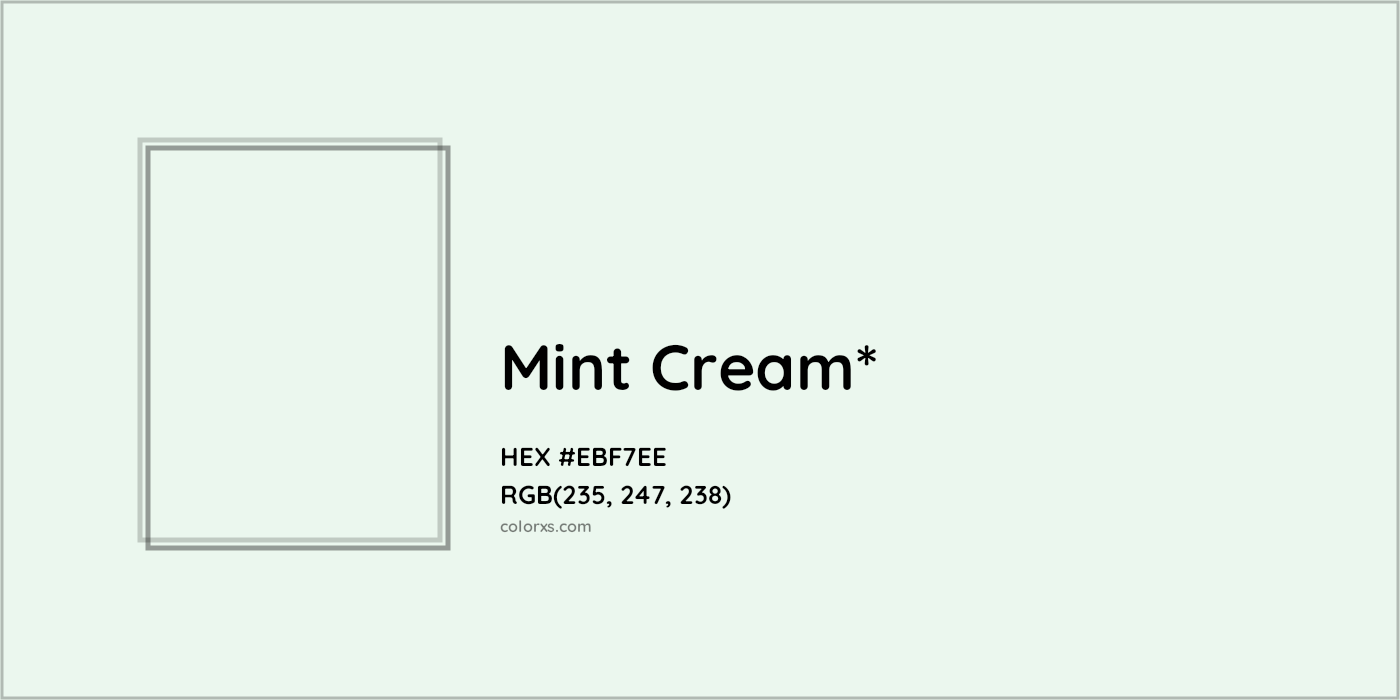 HEX #EBF7EE Color Name, Color Code, Palettes, Similar Paints, Images